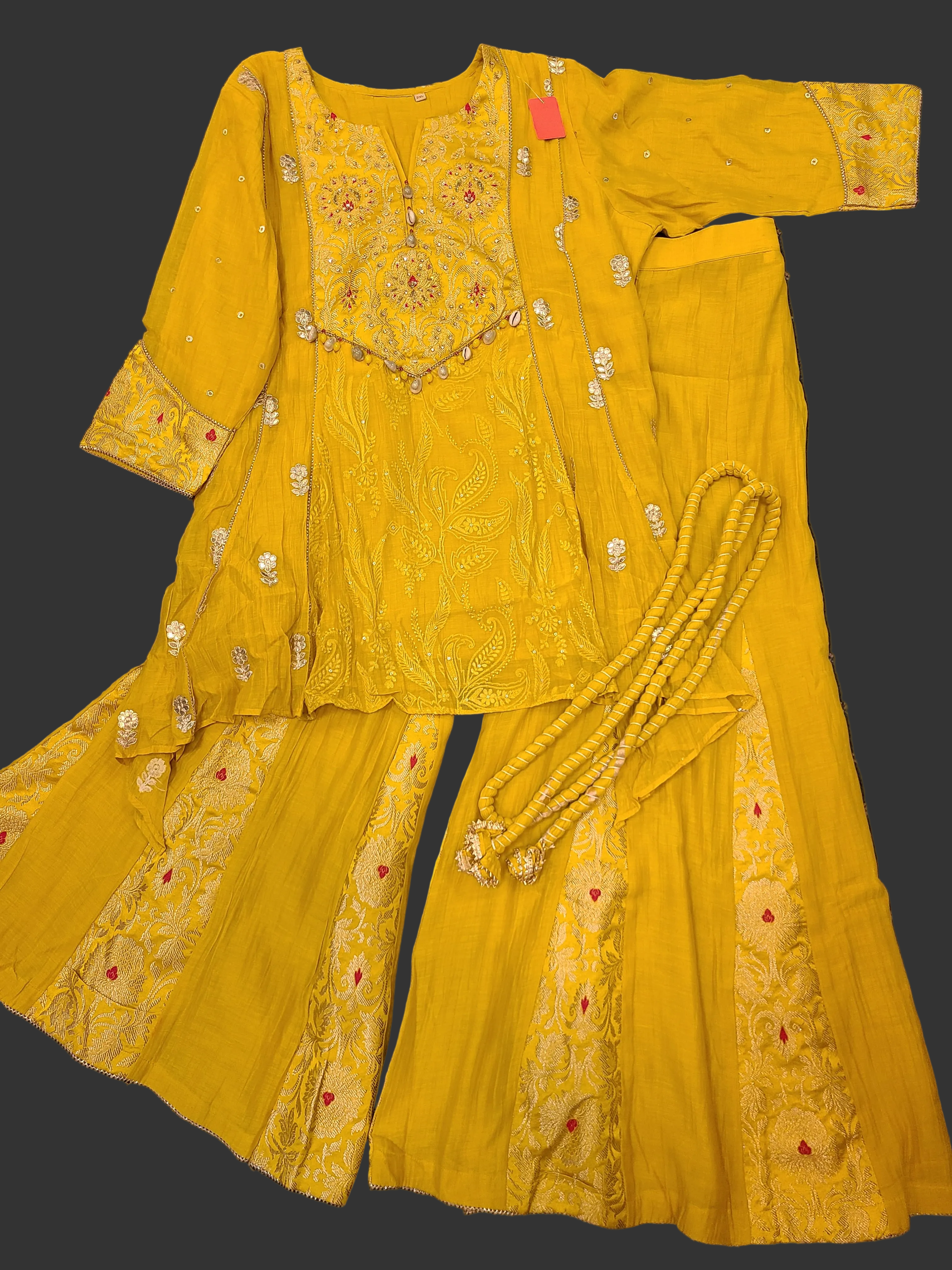 Mustard Banarasi Luknowi Sharara