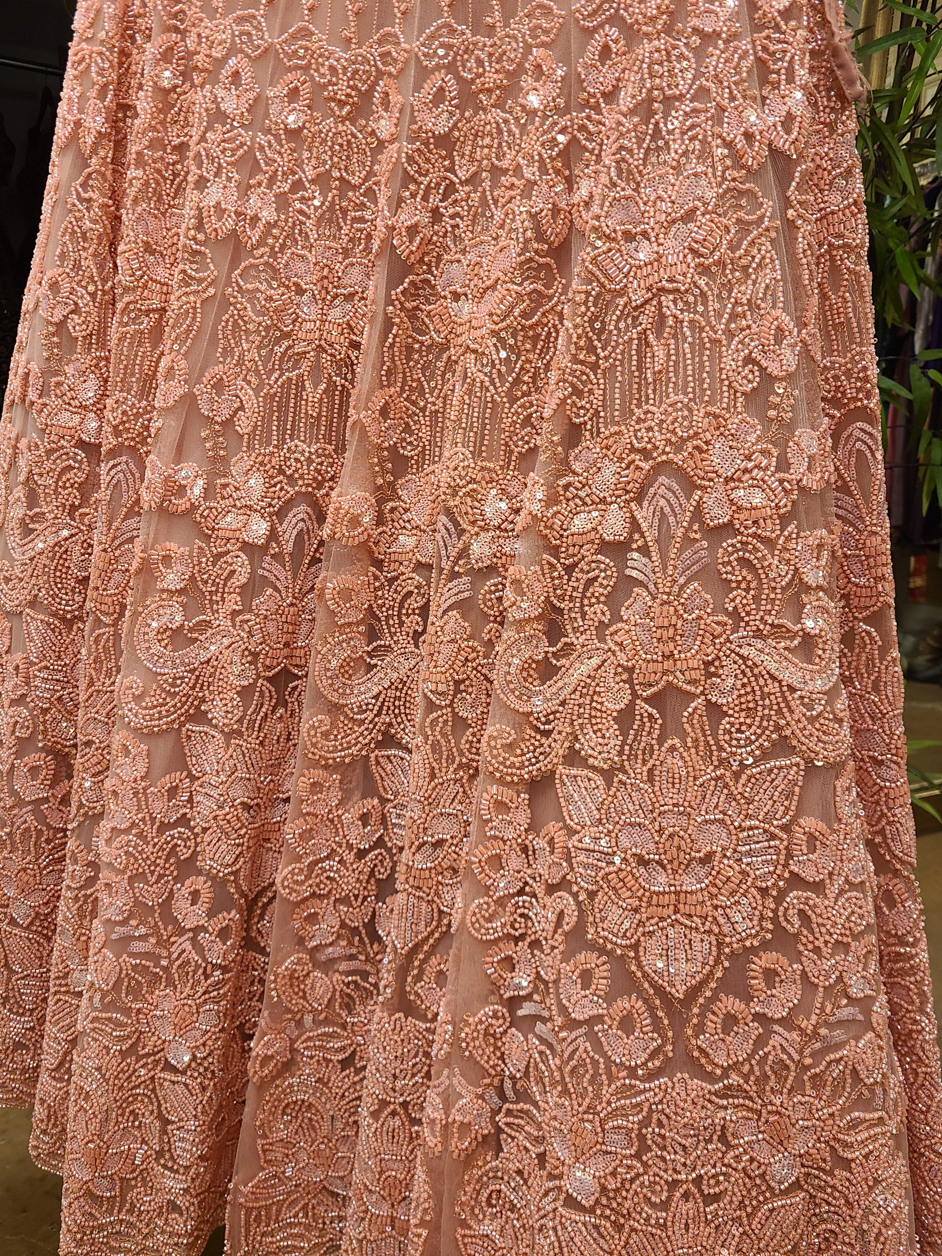 Blush Pink Embroidered Bridal Lehenga Set