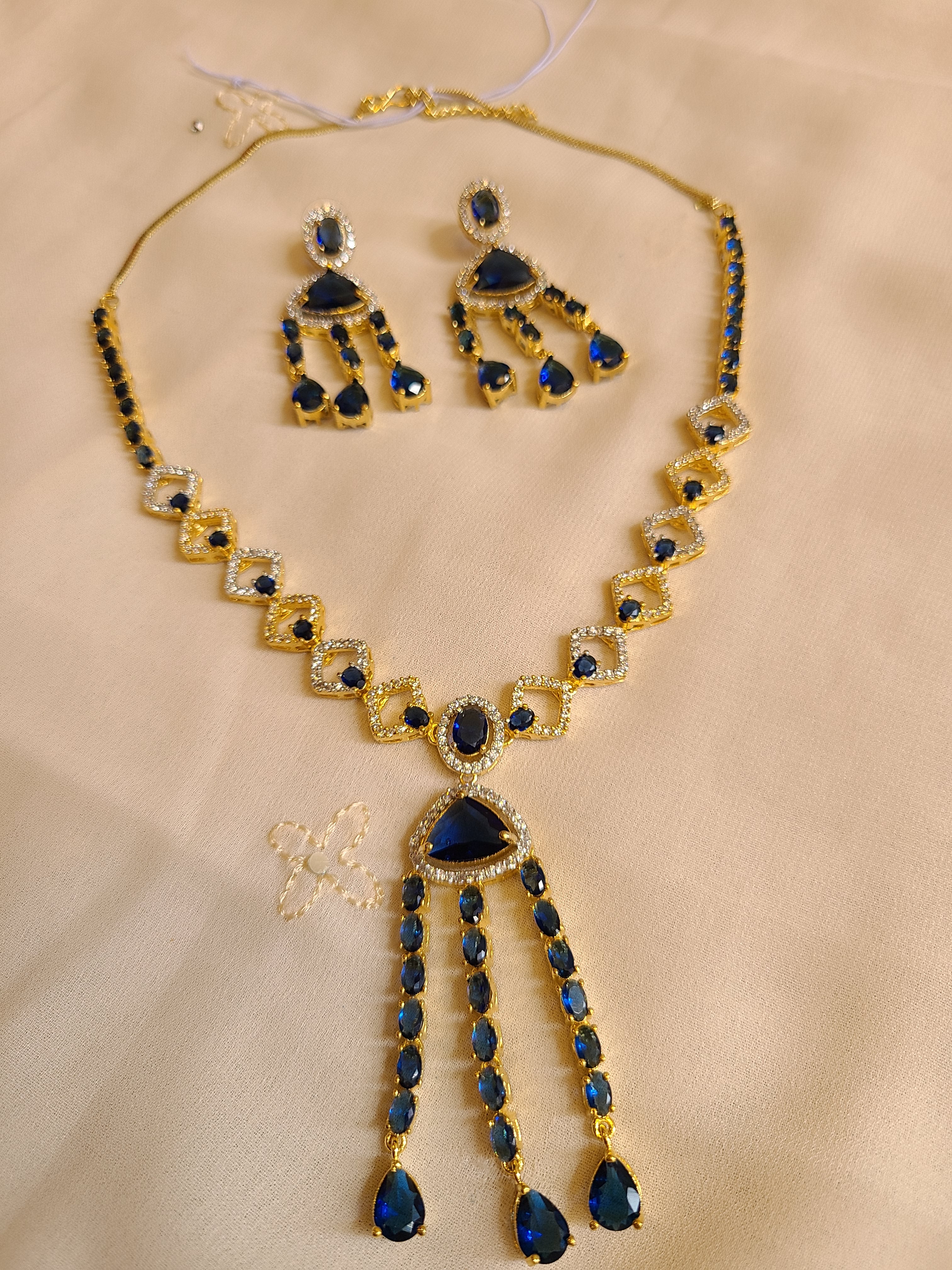 Elegant royal blue Party Wear Necklace Set