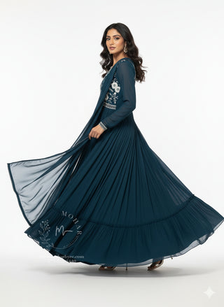Navy Blue Anarkali Gown-Style