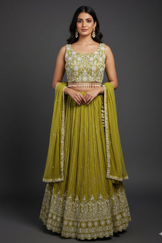 Liril Green Crop Top Skirt