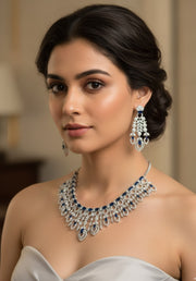 Blue CZ Necklace Set