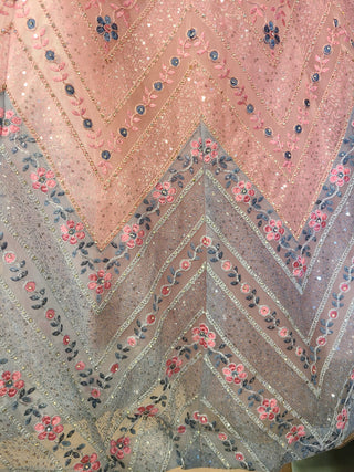 Chevron Embroidered Lehenga