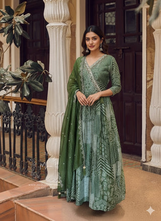 Green Anarkali-Style
