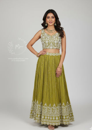 Liril Green Crop Top Skirt