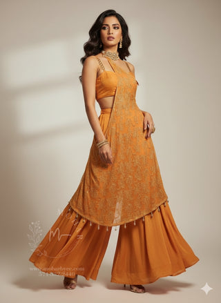 Vibrant Orange tone Indo-Western