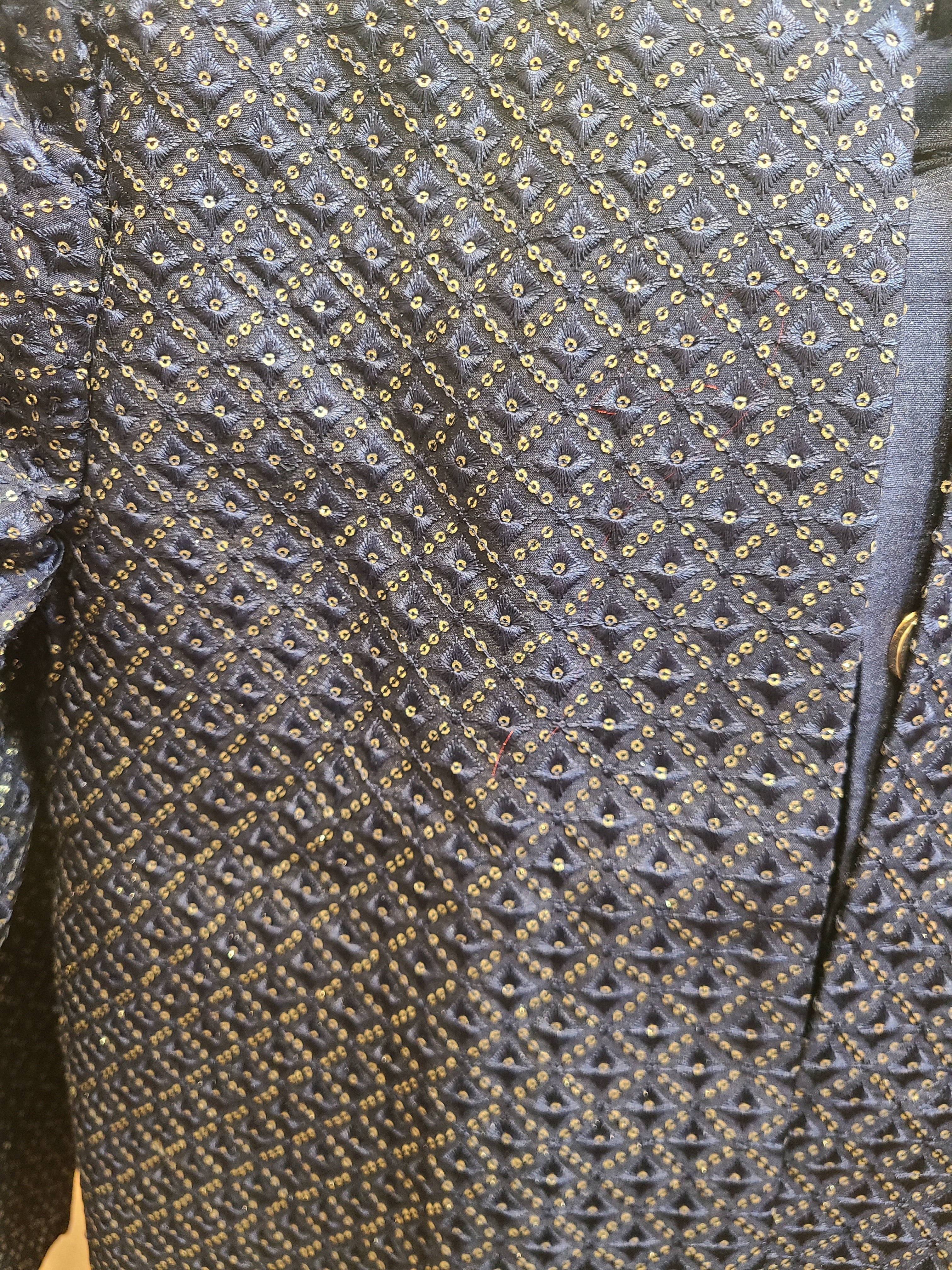 Midnight Blue Sequin Embellished Sherwani Set