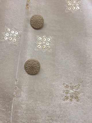 Ivory Embroidered Sherwani with Golden Floral Motifs