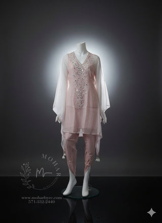 Light Blush Pink Indo-Western