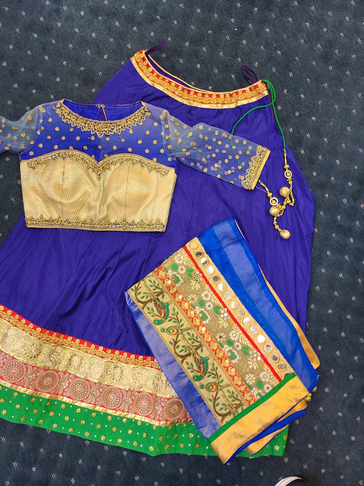 Purple Gold Garba Lehenga