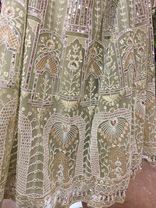 Sea Green Net Lehenga