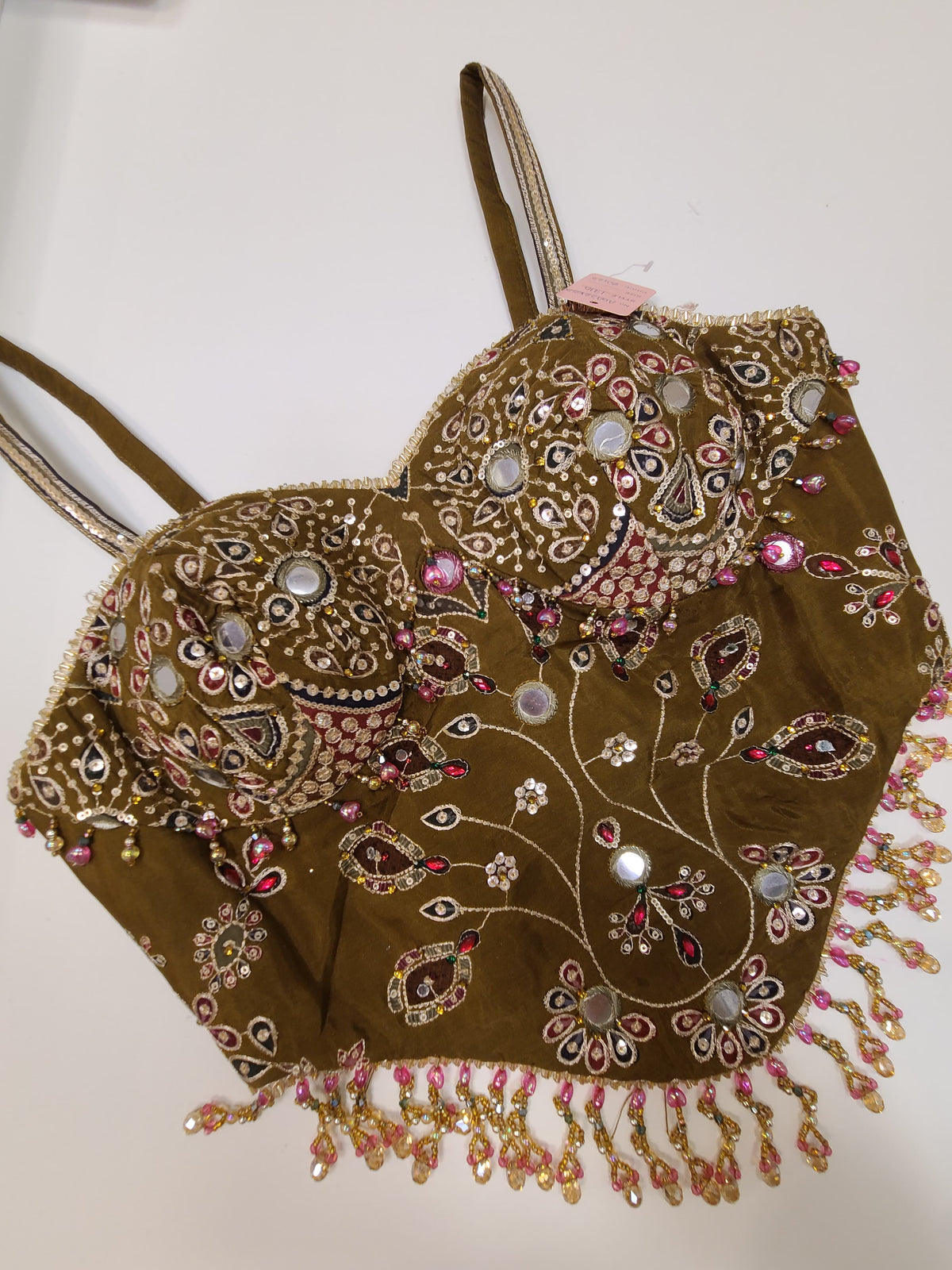 Olive Gold Corset Lehenga