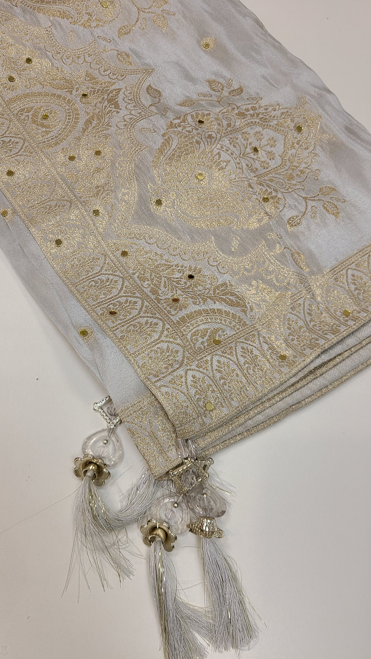 Grey Gold Zardozi Lehenga
