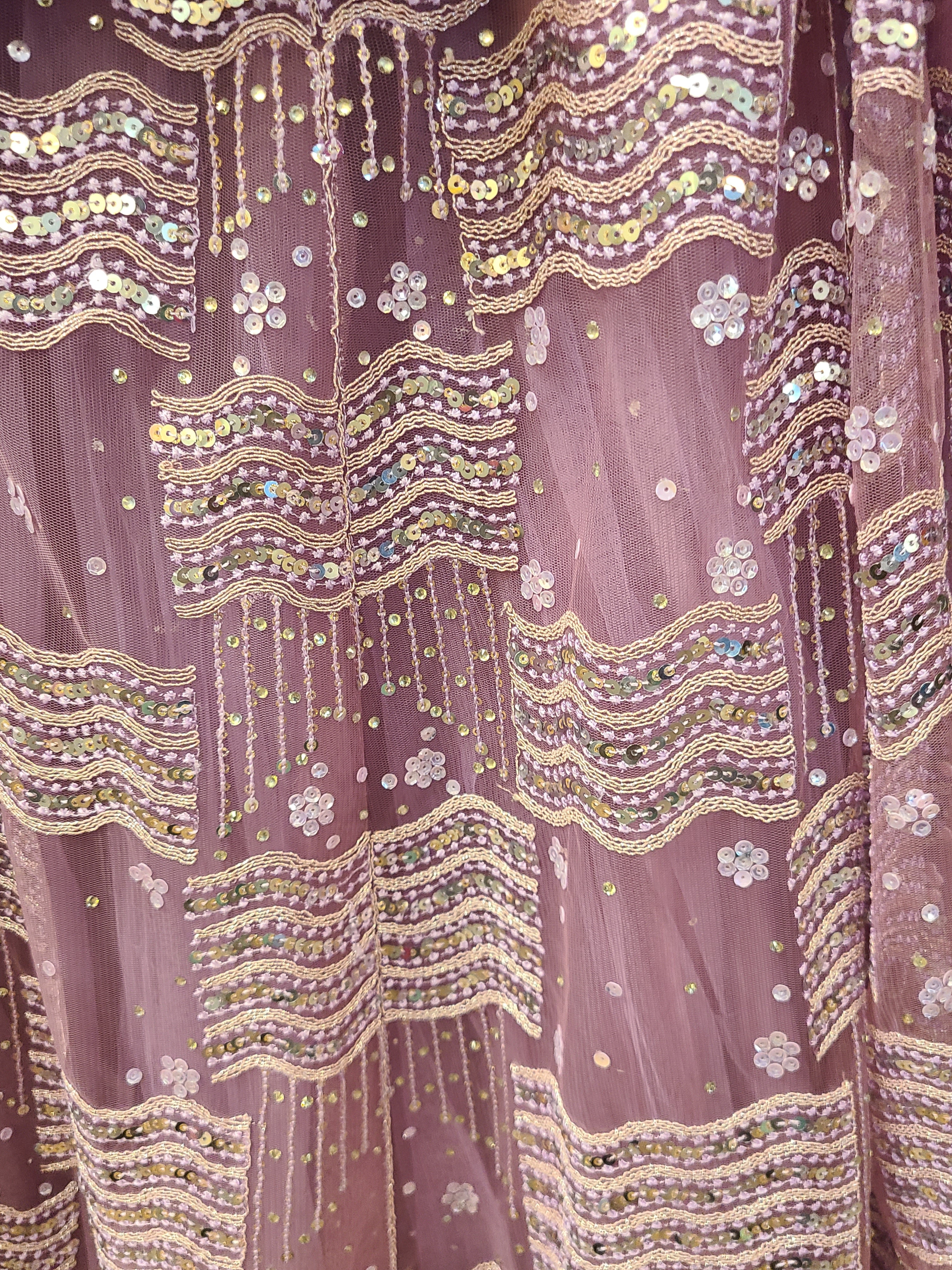 Lavender Sequin Lehenga Set