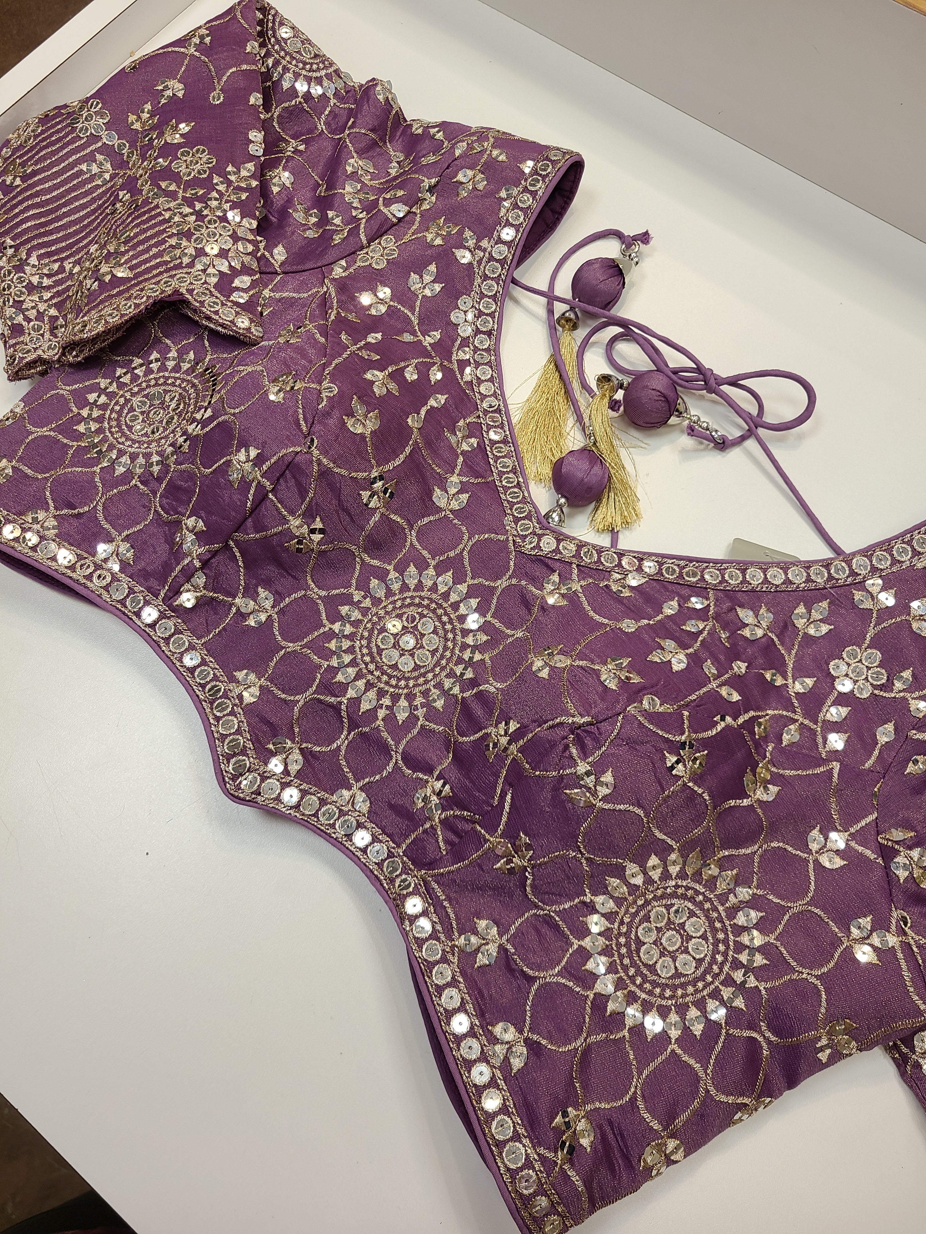 Mauve Purple Embroidered Bridal Lehenga Set