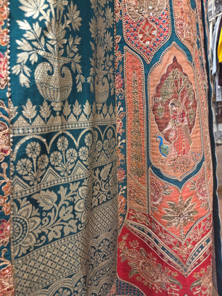 Teal & Multicolor Zardozi Embroidered Anarkali Jacket