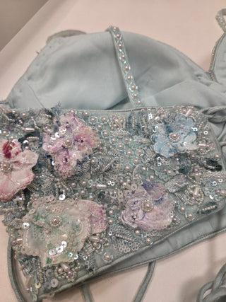 Powder Blue Floral Lehenga Set