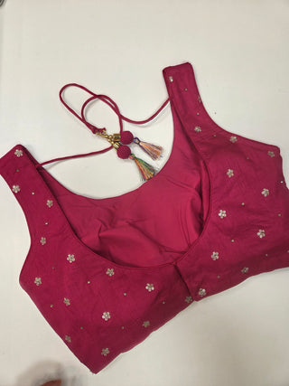 Bandhani Lehenga Set in Rani Pink & Mustard