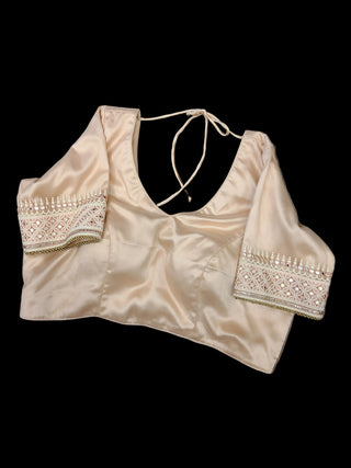 Light Peach tissue organza saree