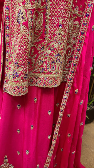 Magenta Pink Sharara Set