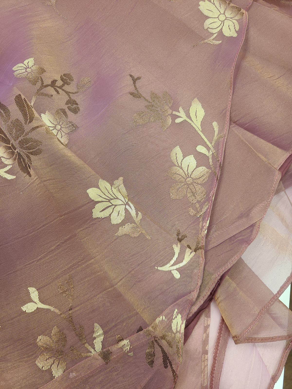 Mauve Gold Layered Lehenga