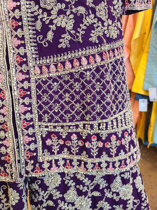 Midnight Plum Sharara Set