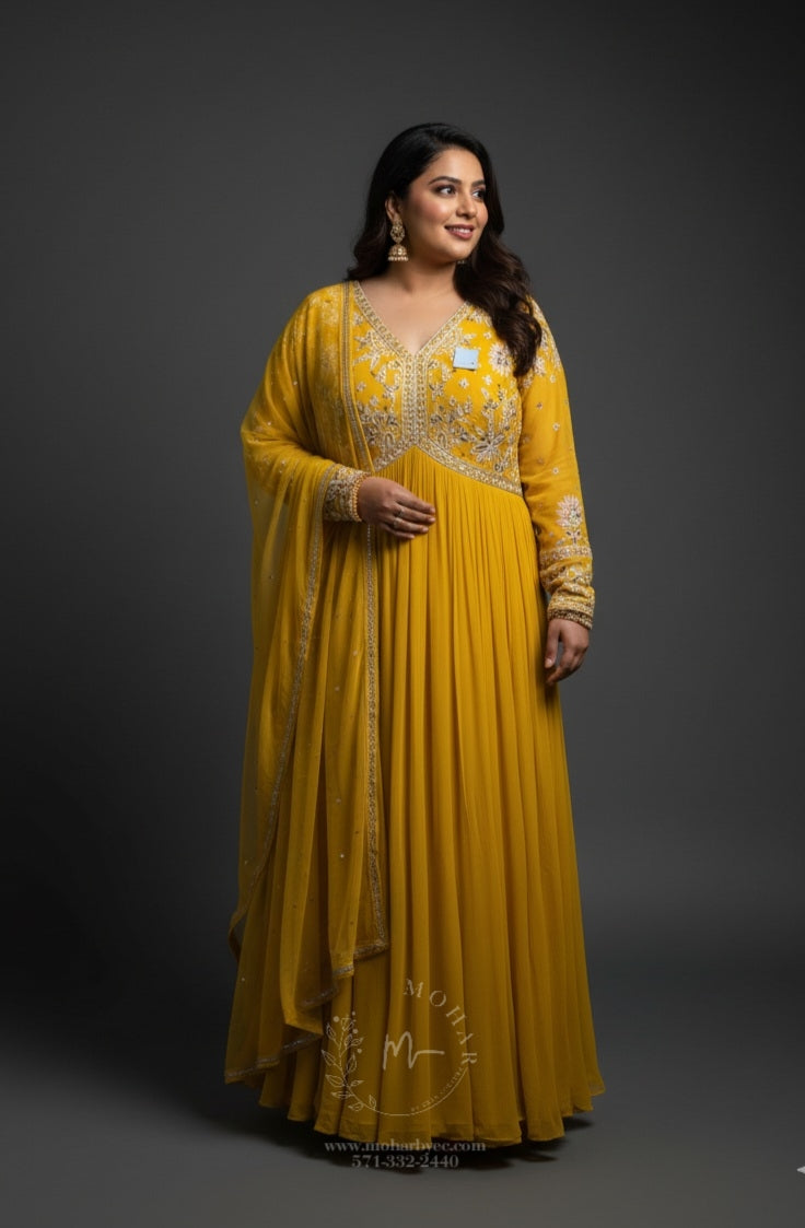 Mustard Yellow Anarkali