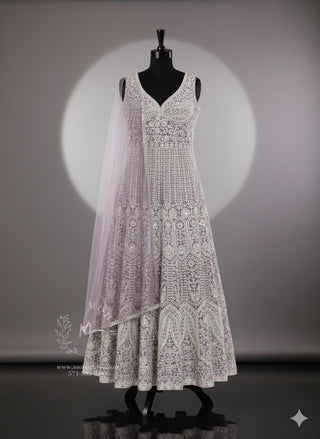 Lavender And Silvery Gown-Style