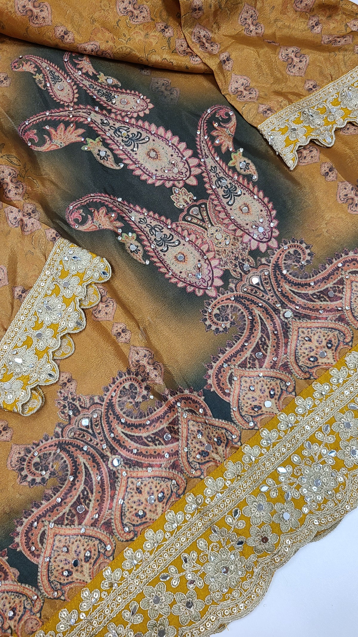 Mustard Paisley Sharara Set
