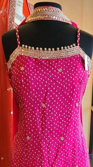 Rani Pink Bandhani Suit
