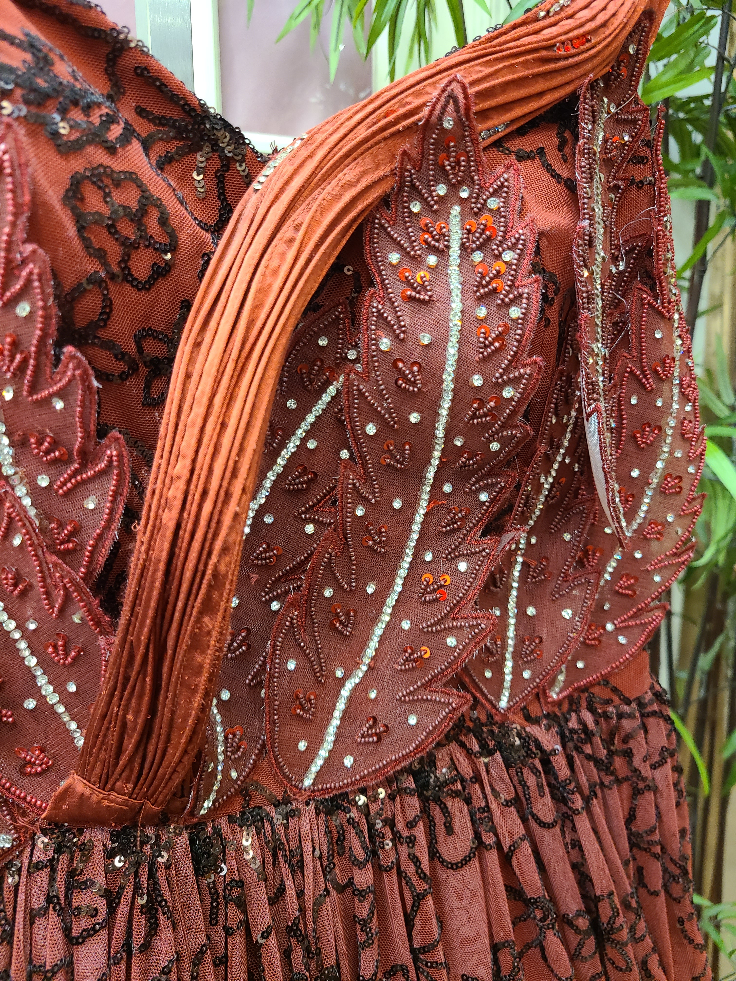 Burgundy Sequin Gown