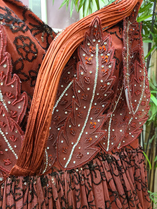 Burgundy Sequin Gown