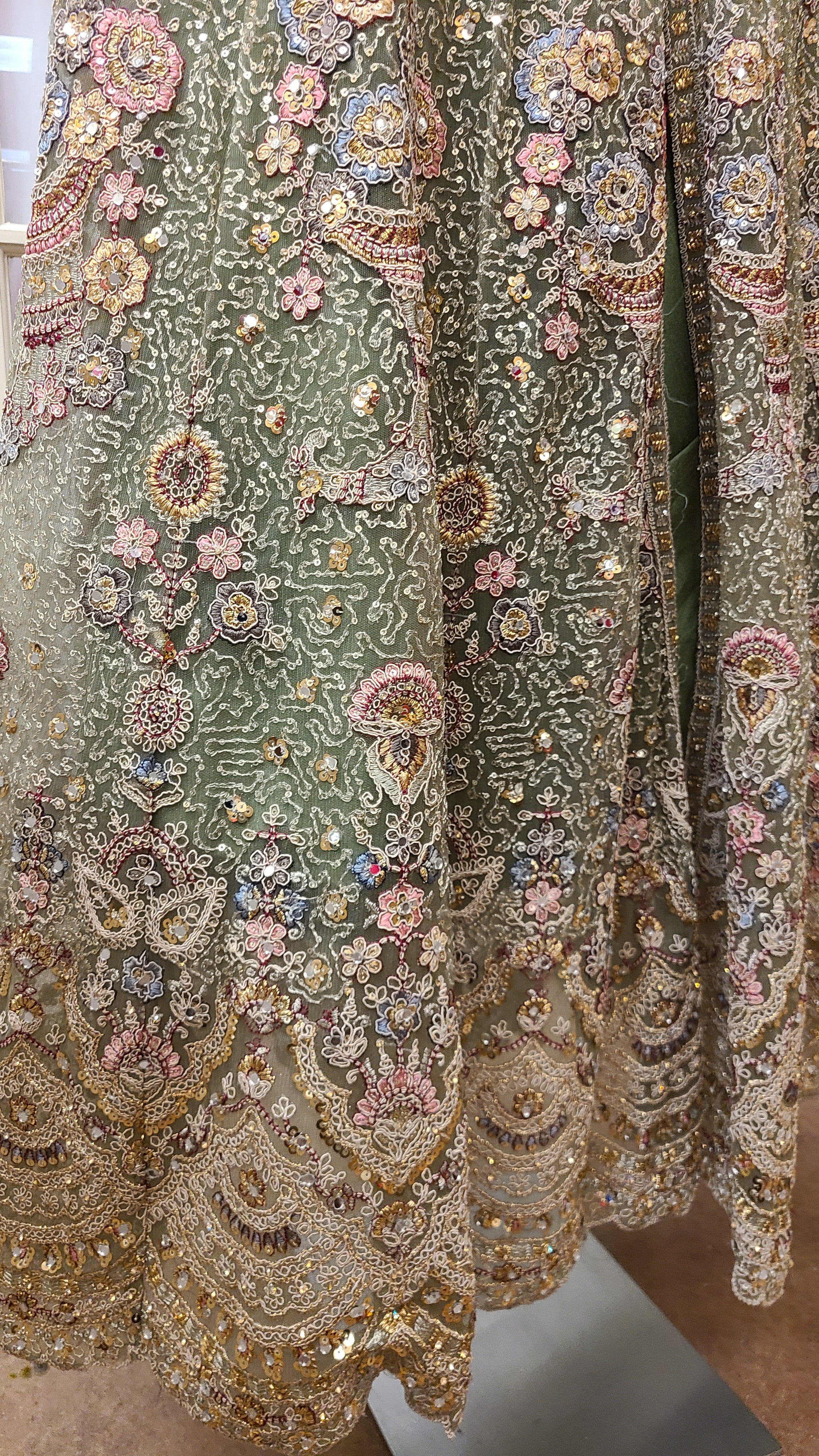 Olive Green Anarkali Gown-Style