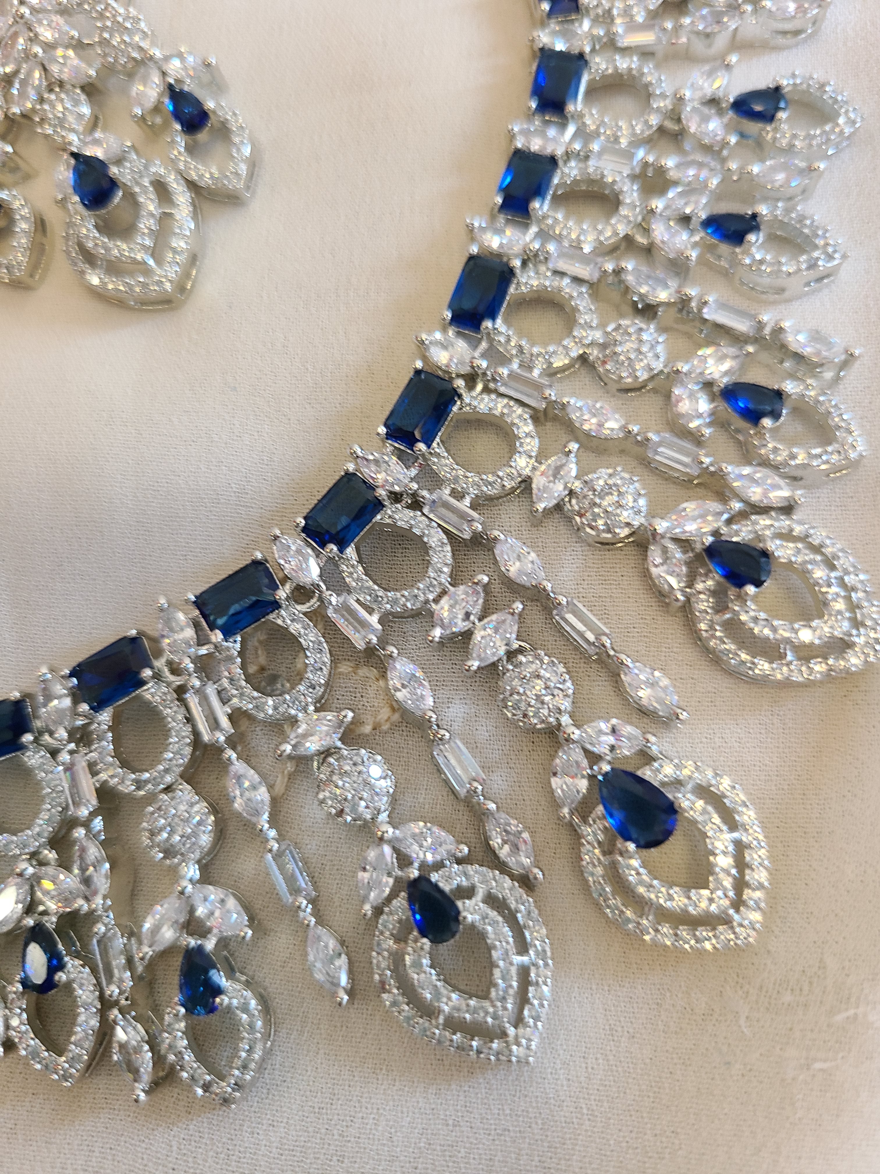 Blue CZ Necklace Set