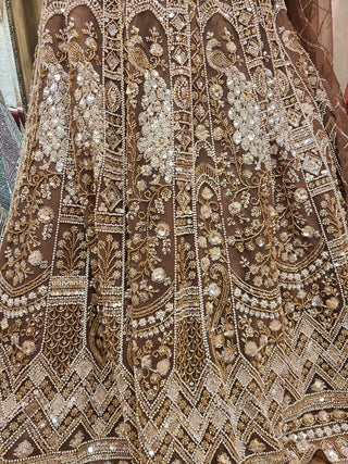 Bronze Sequin Embroidered Bridal Lehenga Set