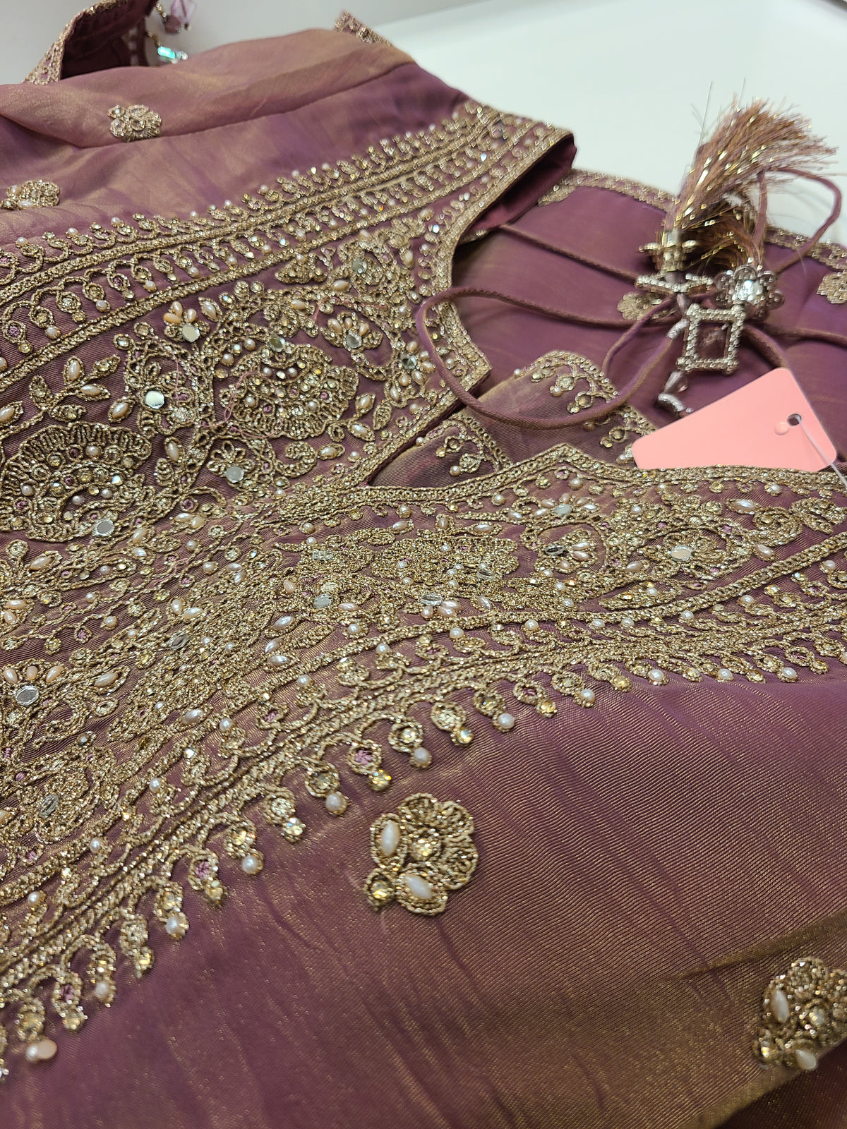 Mauve Gold Layered Lehenga