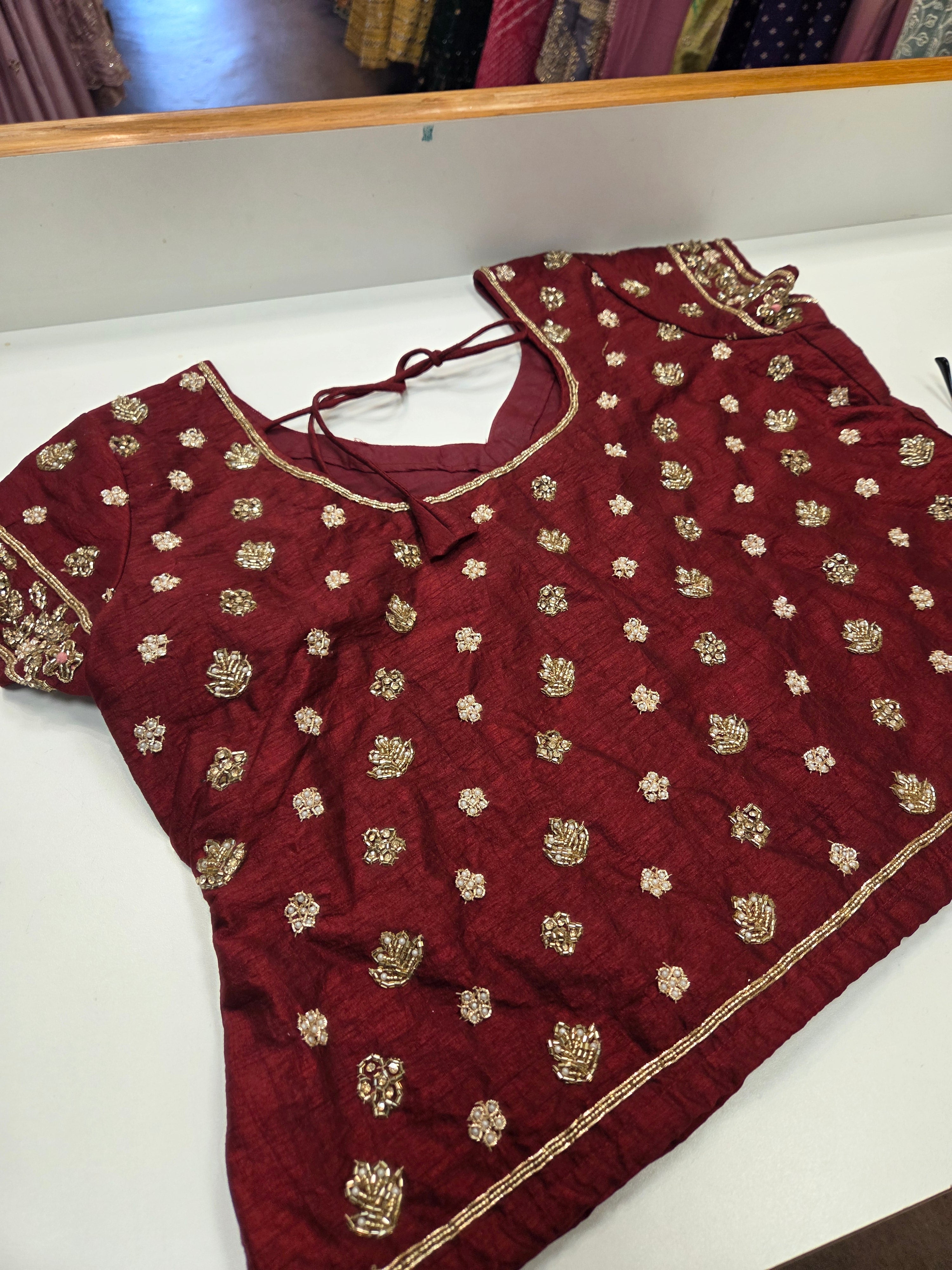 Maroon Gold Bridal Lehenga Set