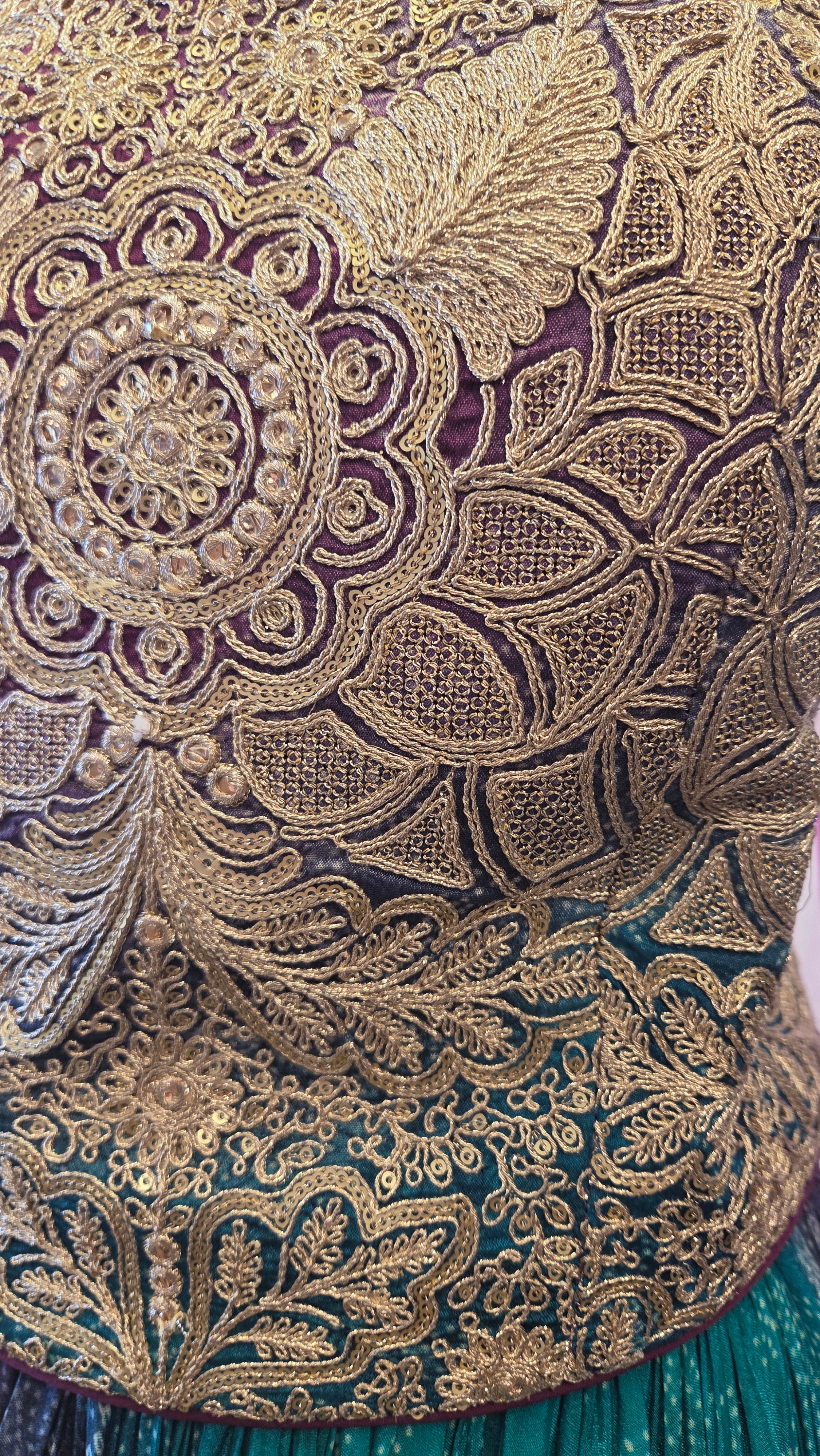 Teal & Gold Palace Embellished Lehenga Choli Set