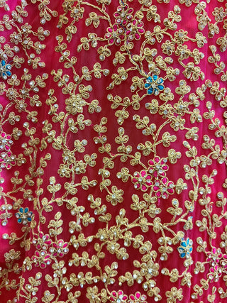 Pink Gold Heavy Embroidered Gown