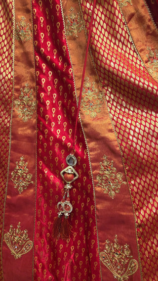 Red and Gold Embroidered Lehenga Choli