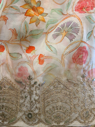 Ivory Embroidered Anarkali Ensemble