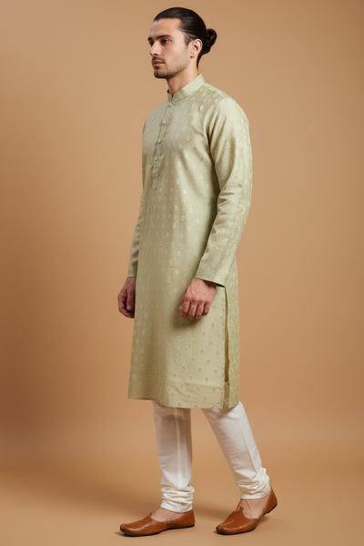 Sage Brocade Kurta Set