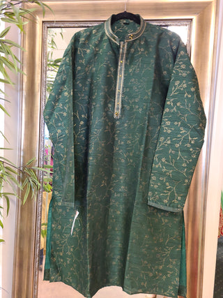 Green Benarasi Kurta