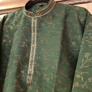 Green Benarasi Kurta