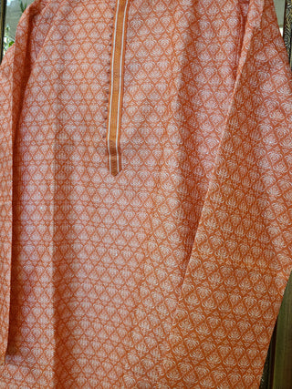 Sequin kurta set - peach