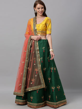 Green Silk Lehenga Choli