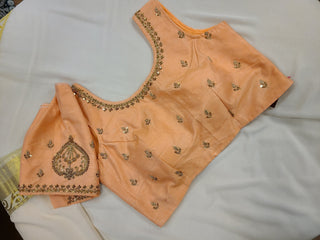 Peach Silk Zardosi Embroidered Blouse