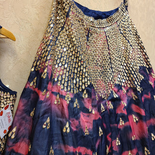Tye Dye Mirror Work Lehenga