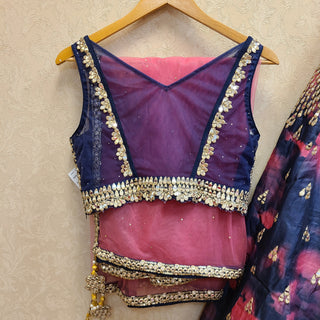 Tye Dye Mirror Work Lehenga