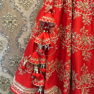 Red Silk Wedding Ceremony Lehenga